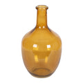 12" High Amber Translucent Glass Indoor Tabletop Vase by