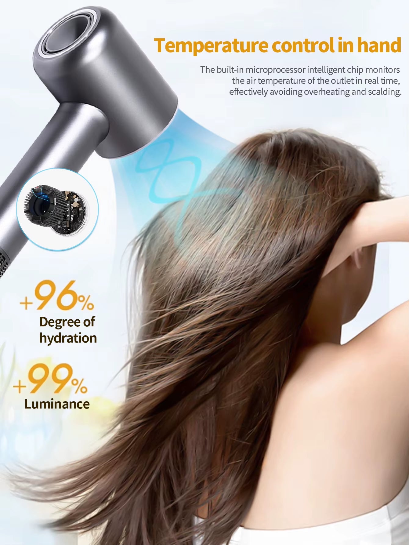 M21 High Power Quick Dry Hairdryer Negative Ion Hairdryer Hot & Cold Brush Hairdryer Powerful Hairdryer Hairdressing Salon Tools