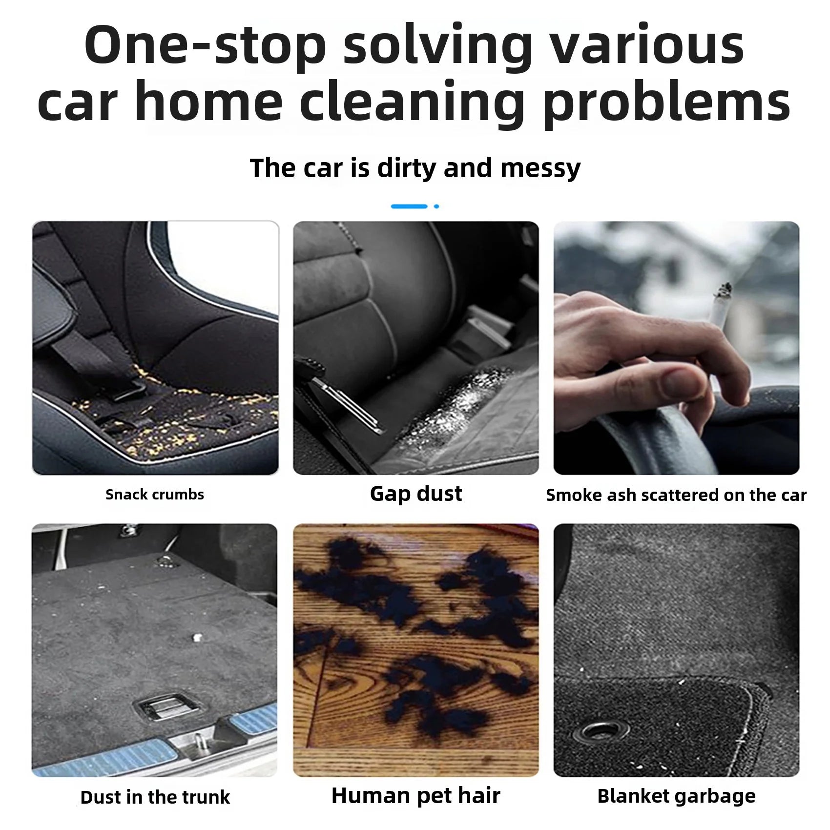 Cordless Handheld Vacuum with 10000PA Powerful Suction, Portable Rechargeable Car Vacuum Cleaner for Car,Home