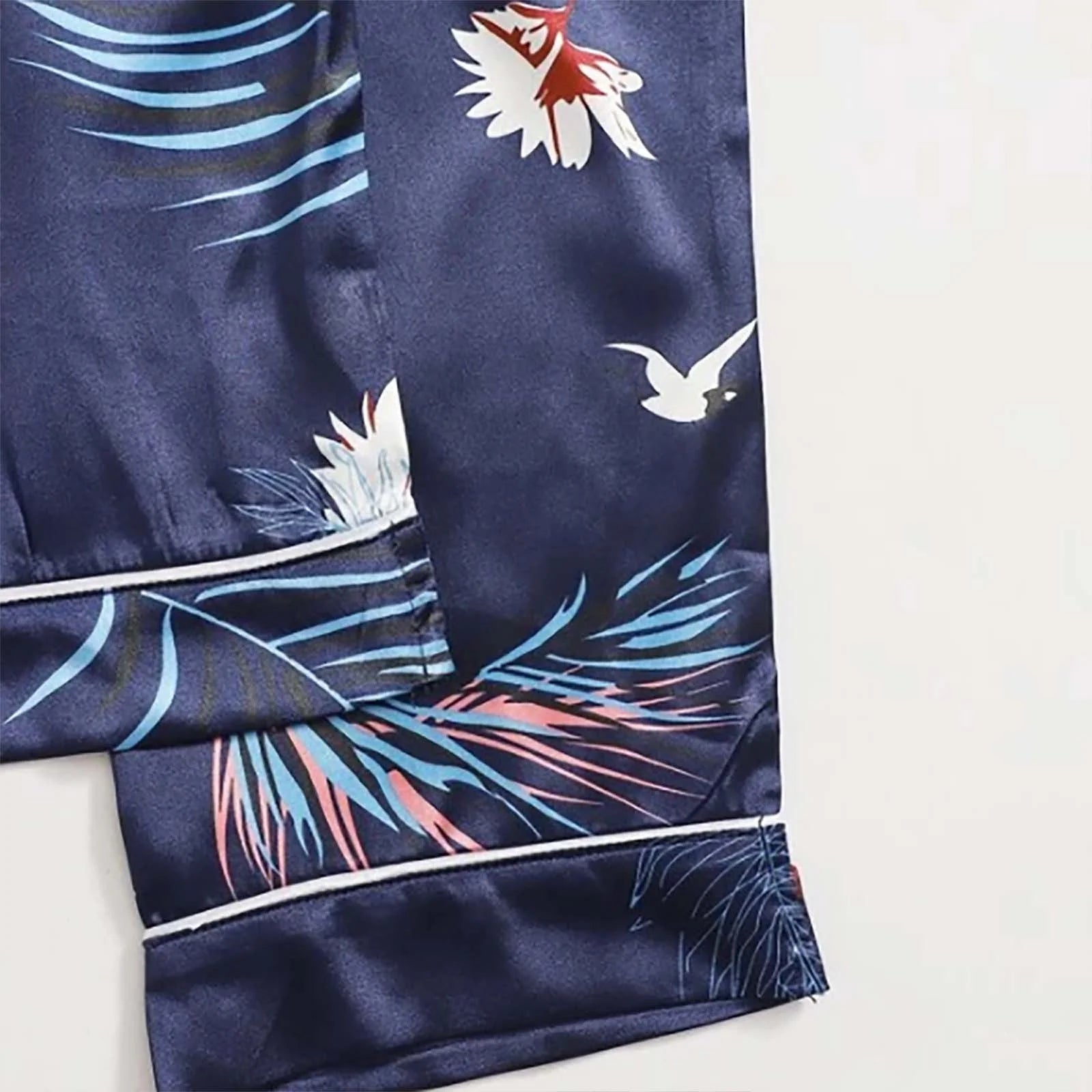 Pajamas for Women Set Silk Pajamas for Women Women'S Satin Nightwear Set 4 Piece Home Pyjama Pajama Set Blue+Xxl