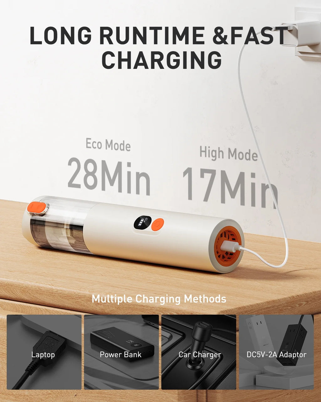 Car Vacuum Cleaner Cordless, 14000Pa 6000Mah High Power Long Endurance, Strong Suction Handheld Portable Car Vacuum for Car, Office