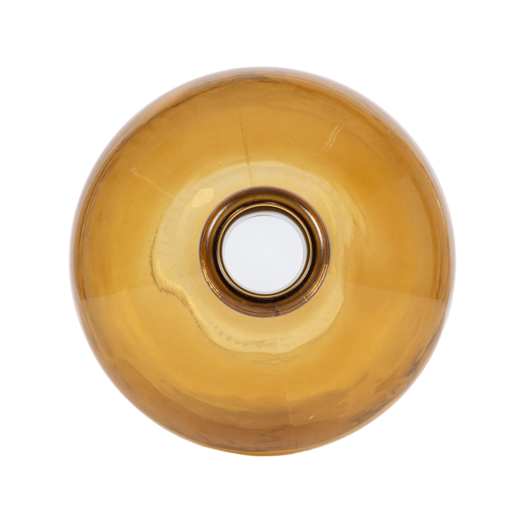 12" High Amber Translucent Glass Indoor Tabletop Vase by