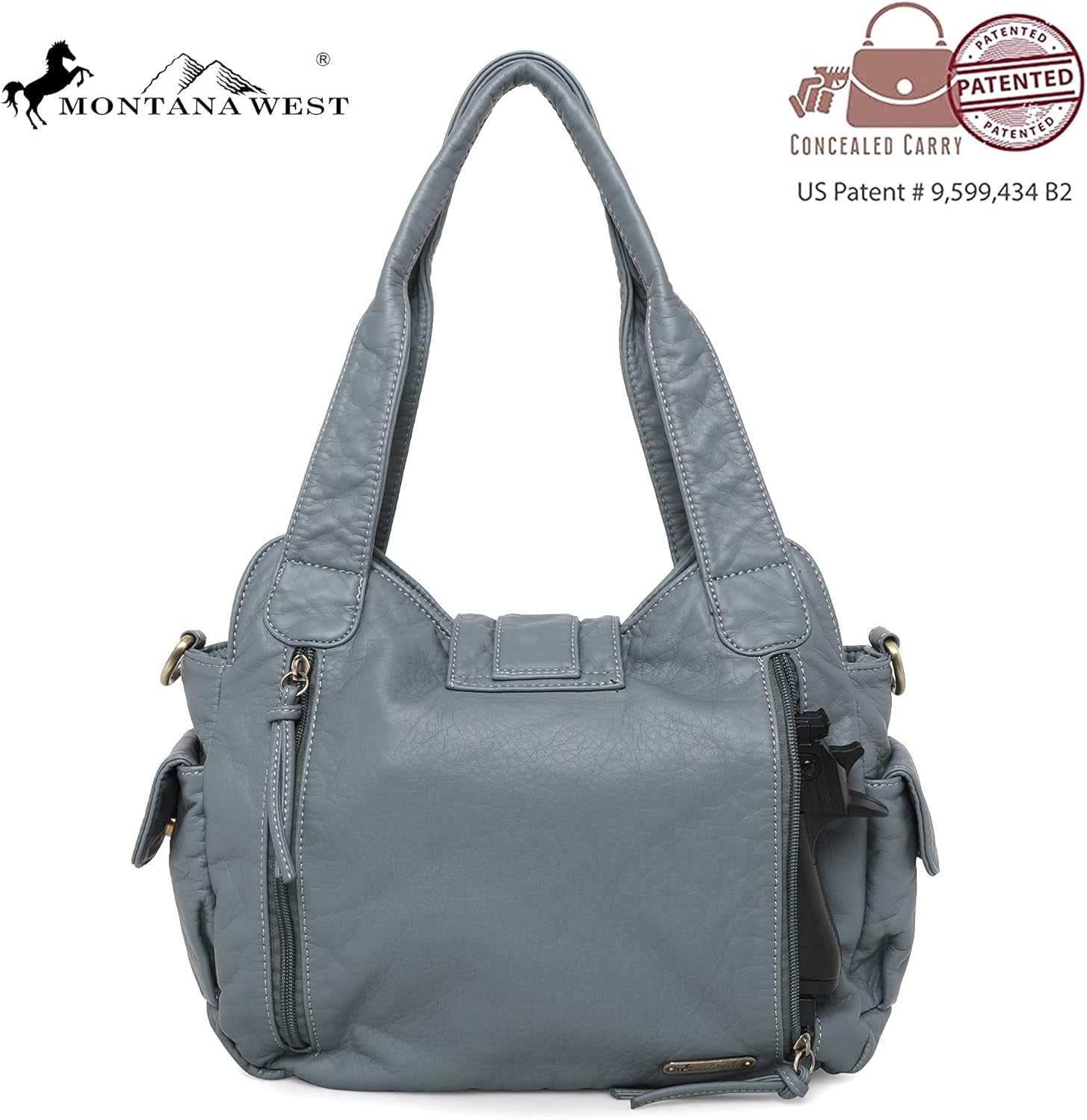 Hobo Handbags for Women Concealed Carry Purses Washed Leather Satchel Handbag Tote Shoulder Bags MWC-020JEAN