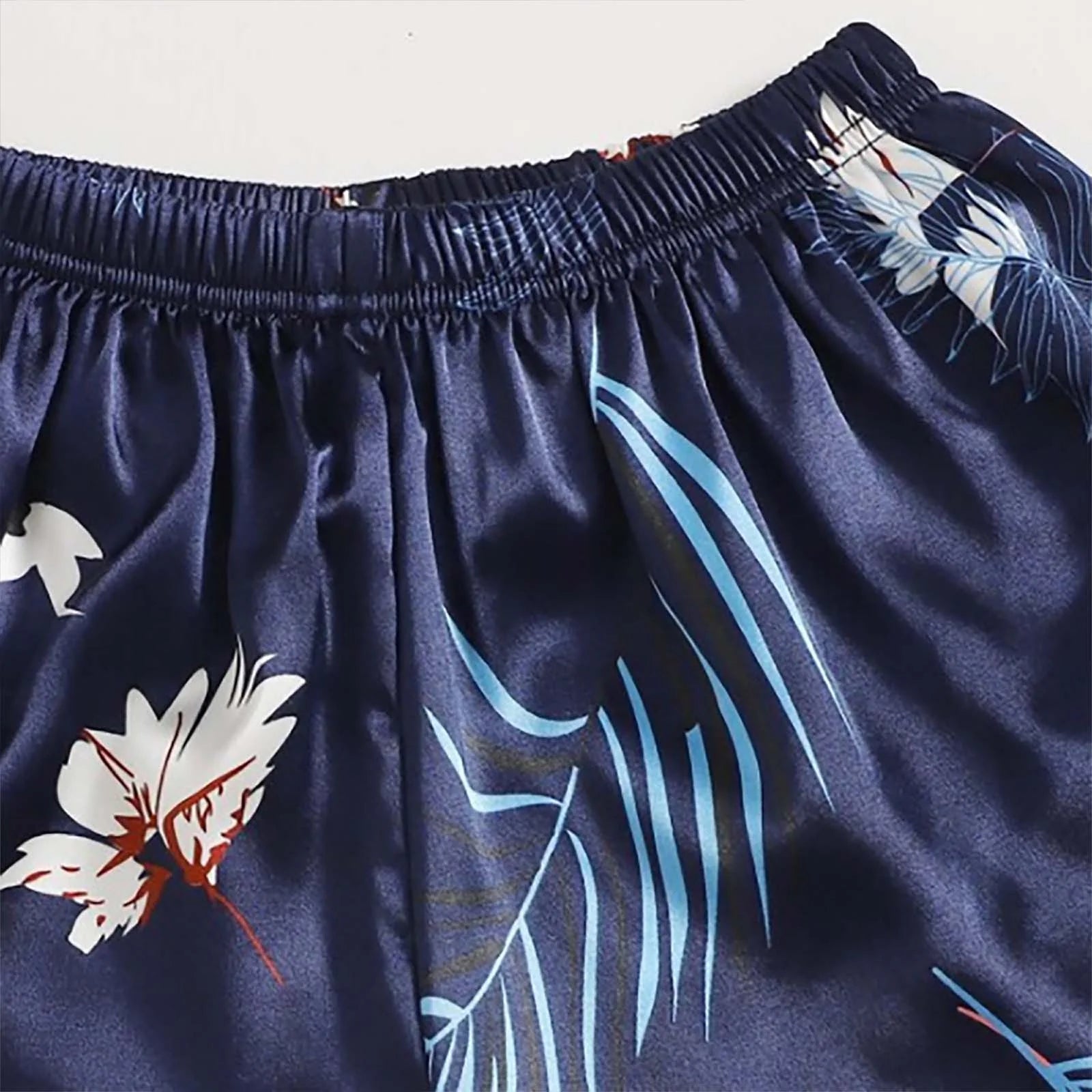 Pajamas for Women Set Silk Pajamas for Women Women'S Satin Nightwear Set 4 Piece Home Pyjama Pajama Set Blue+Xxl