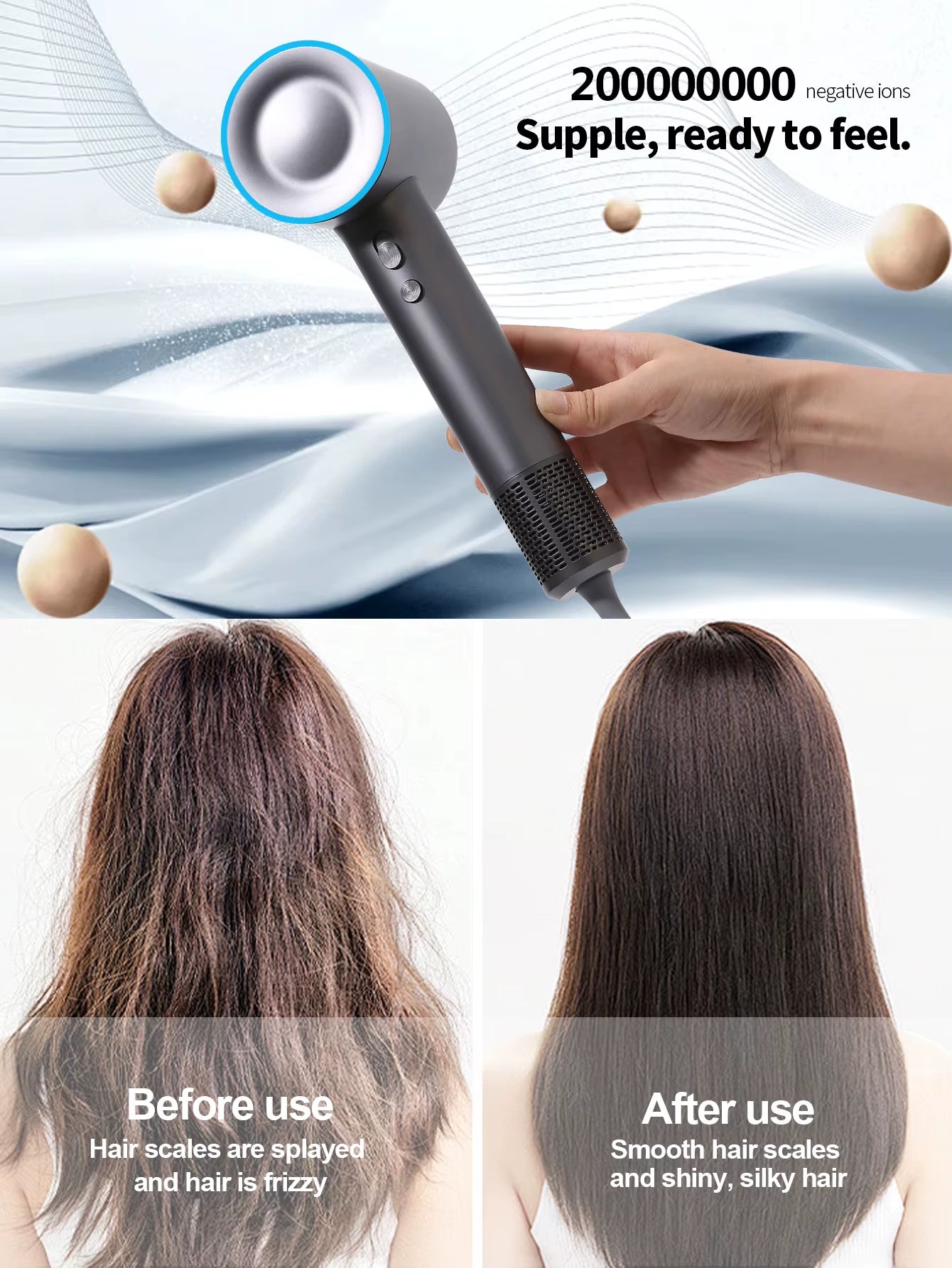 M21 High Power Quick Dry Hairdryer Negative Ion Hairdryer Hot & Cold Brush Hairdryer Powerful Hairdryer Hairdressing Salon Tools