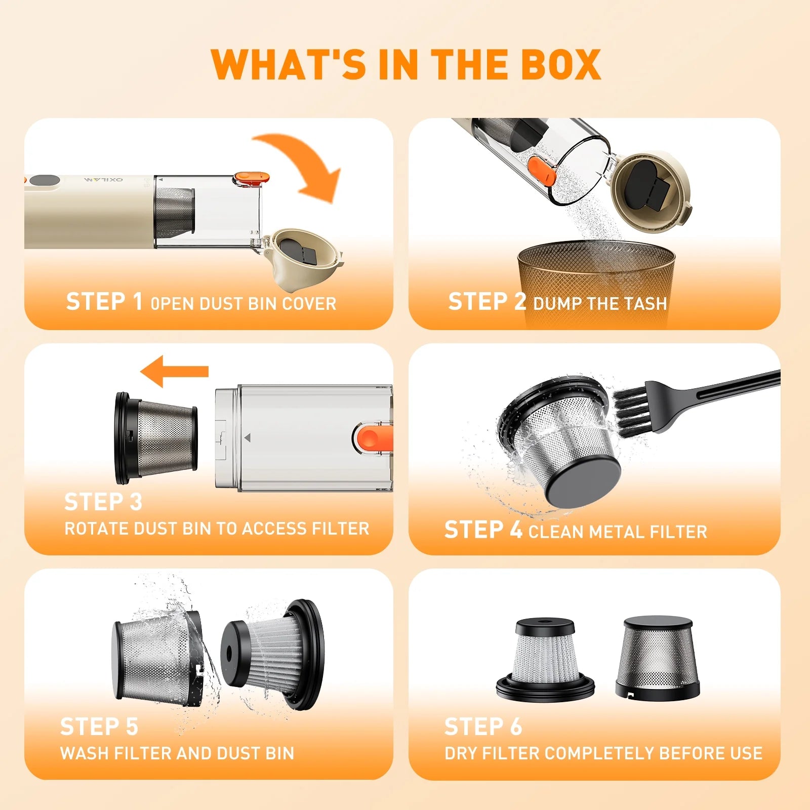 Car Vacuum Cleaner Cordless, 14000Pa 6000Mah High Power Long Endurance, Strong Suction Handheld Portable Car Vacuum for Car, Office