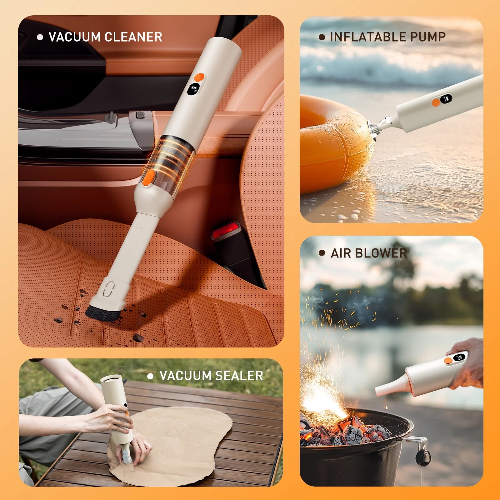 Car Vacuum Cleaner Cordless, 14000Pa 6000Mah High Power Long Endurance, Strong Suction Handheld Portable Car Vacuum for Car, Office