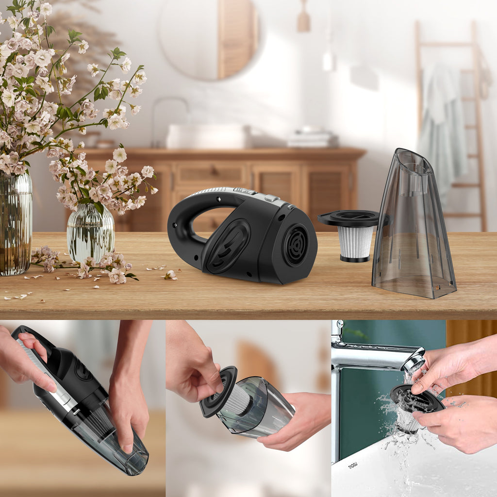Cordless Handheld Vacuum with 10000PA Powerful Suction, Portable Rechargeable Car Vacuum Cleaner for Car,Home